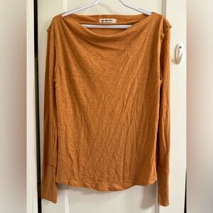 Free People We The Free Women's Burnt Orange Lightweight Long Sleeve Top NWOT